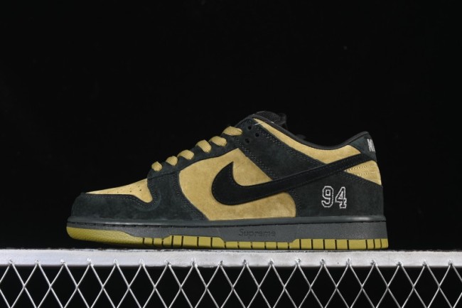 Nike Supreme x Dunk SB Dunk Low Brown Yellow Low-Top Casual Skate Shoes - HQ8487-300