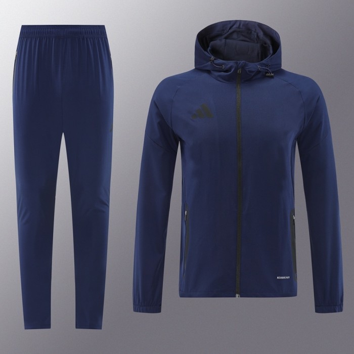 25/26 Adidas Navy Hoodie Full Zipper Jacket + Long Pants