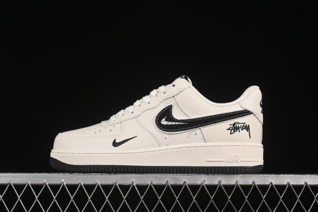 Nike Air Force 1 '07 Low Stussy Collaboration White Gray Casual Sneakers - KK1988-093