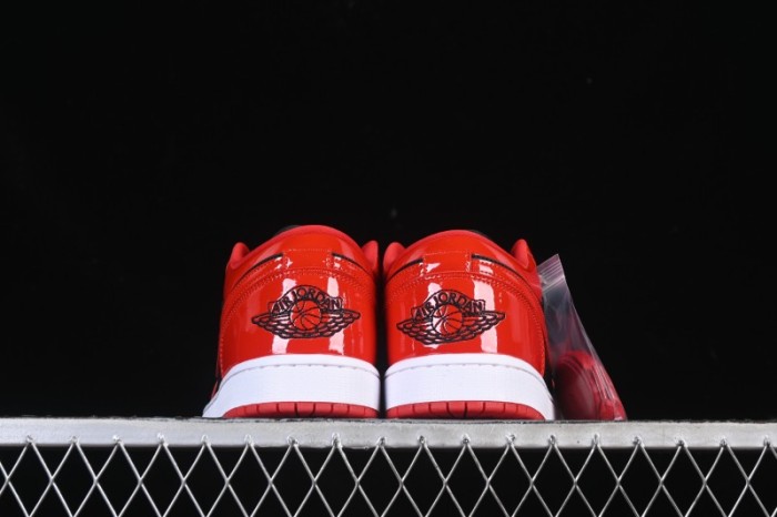 Nike Air Jordan 1 Low AJ1 Patent Leather Black Red Low-Top Casual Sneakers HV4089-006