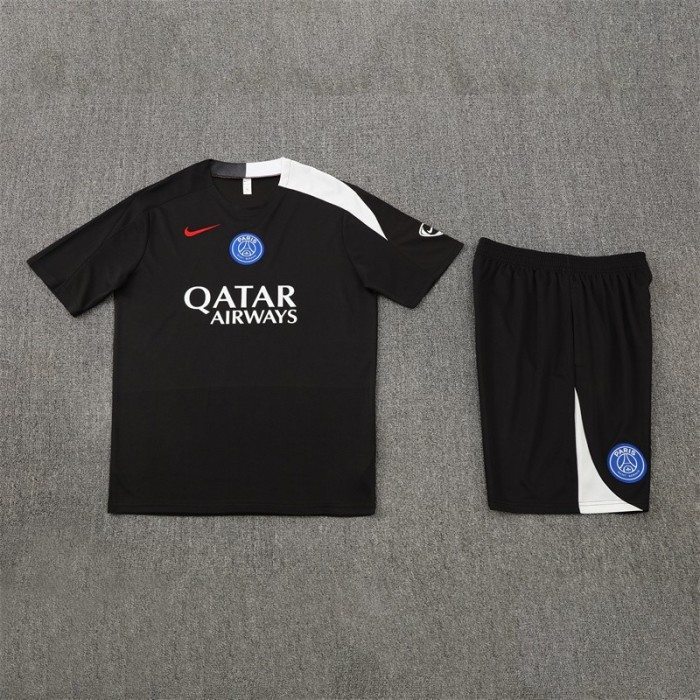 25/26 PSG Black T90 with XS Short Sleeve+Soccer Shorts