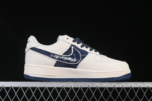 Nike Air Force 1'07 Low Supreme Co-branded Ripple Beige Blue Casual Skate Shoes - XY2025-001