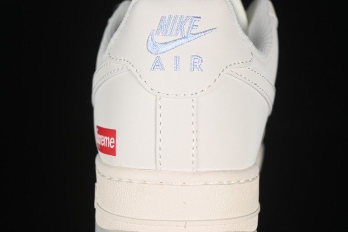 Nike Air Force 1 '07 Low Supreme Collaboration Two-Tone Beige Blue Casual Skate Shoes - XX3168-179