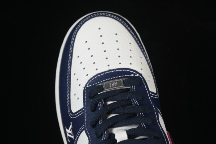 Nike Air Force 1 '07 Low Supreme Collaboration White Blue Wine Red Casual Sneakers - YF9511-801