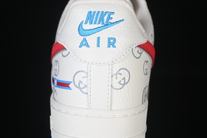 Nike Air Force 1'07 Low Gucci Collaboration White Red Blue Low-Top Casual Sneakers - SC0601-572