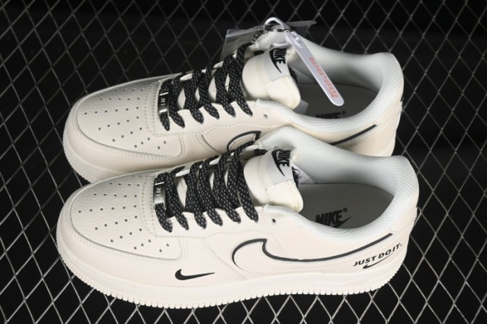 Nike Air Force 1 '07 Low Just Do It Gray Blue Denim Casual Sneakers - CS5288-012