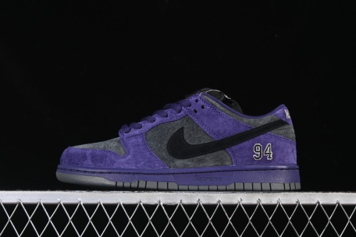 Nike Supreme x Dunk SB Dunk Low Casual Skate Shoes Gray Purple - HQ8487-500