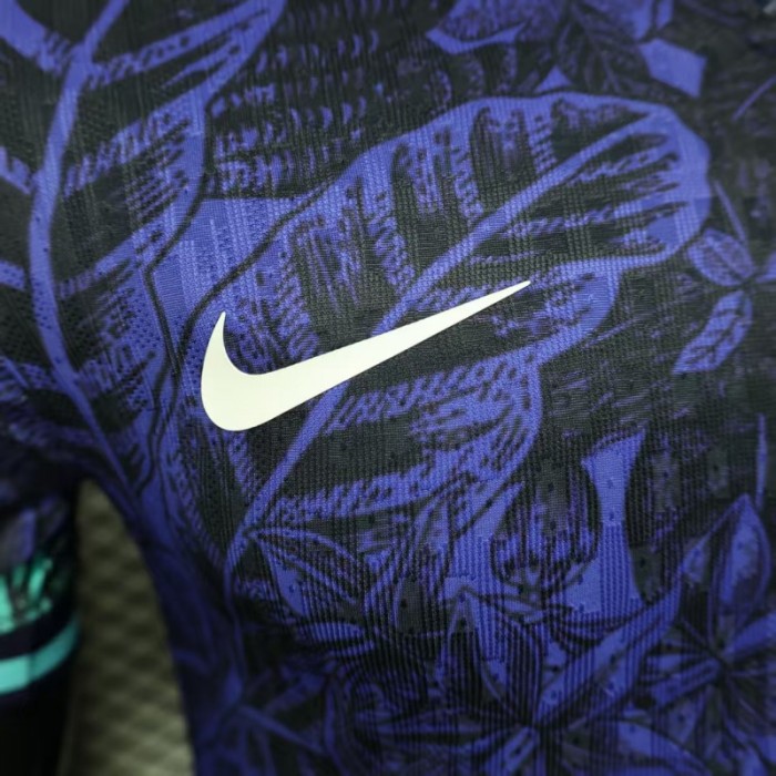Player Version 2025 Brazil Purple with Tropical Leaf Pattern Jersey