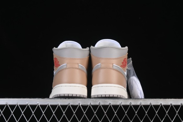 Nike Air Jordan 1 Mid AJ1 White Wheat Mid-Top Casual Sneakers - DQ8426-200