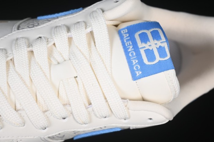 Nike Air Force 1 '07 Low Balenciaga Collaboration White Blue Gold Casual Sneakers - YF9511-803