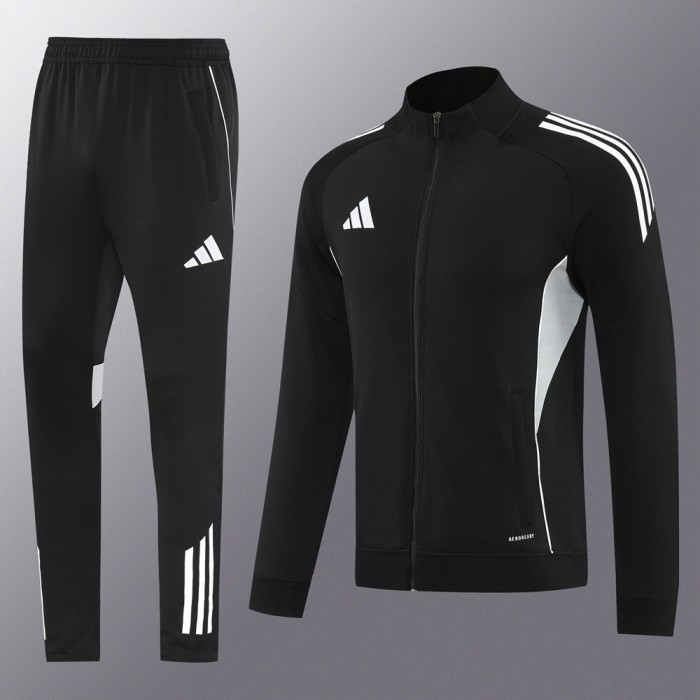 2025 Adidas Black Full Zipper Jacket + Long Pants