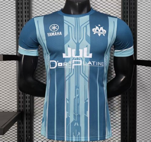 Player Version 25/26 Olympique de Marseille Blue with Geometric Stripes Jersey