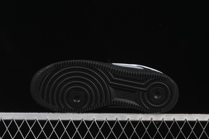 Nike Air Force 1 '07 Low Black Silver Court Low-Top Casual Sneakers - ZH0316-085
