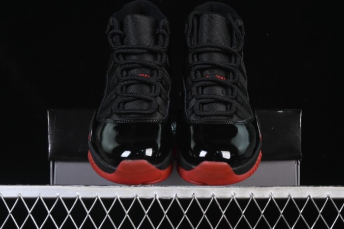 Nike Air Jordan 11 Retro Black Red Basketball Shoes - 378037-326