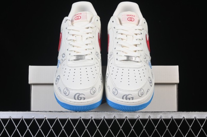 Nike Air Force 1'07 Low Gucci Collaboration White Red Blue Low-Top Casual Sneakers - SC0601-572