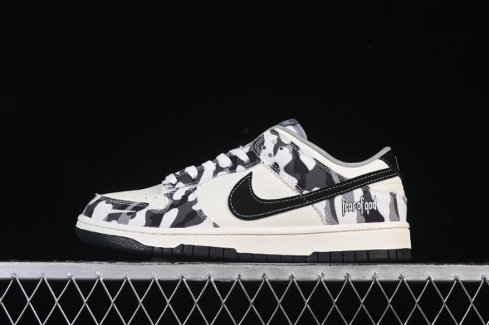 Nike SB Dunk Low Grey Camouflage Anniversary Custom Low-Top Casual Skate Shoes - SR2025-002