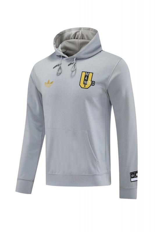 25/26 Manchester United Hooide Grey Full Zipper Jacket + Long Pants