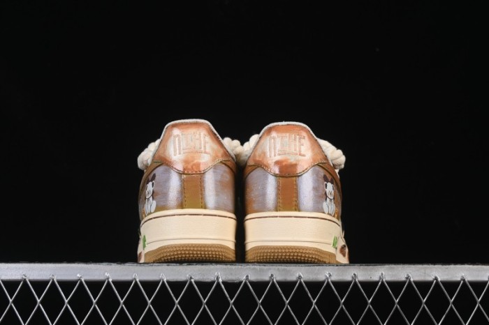 Nike Air Force 1 '07 Low Milk Coffee Bear Hand-Drawn Doodle Casual Sneakers - XL2321-666