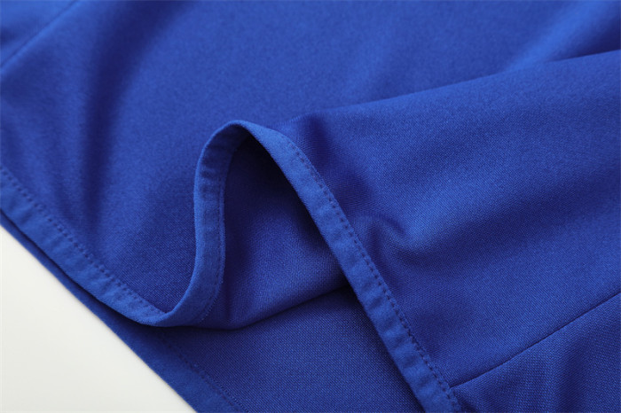 2002 Brazil Color Blue Half Zipper Jacket+Long Pants