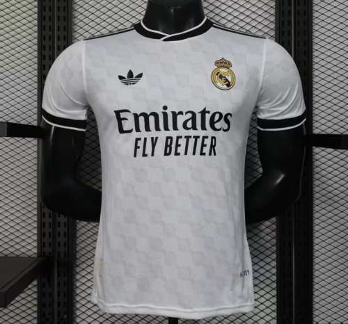 Player Version 25/26 Real Madrid White with Geometric Pattern Jersey