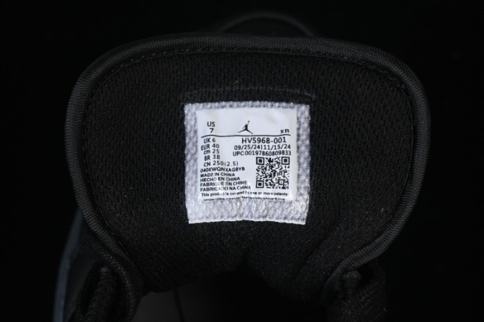 Nike Air Jordan 1 Low AJ1 Black White Canvas Patch Low Top Casual Basketball Shoes - HV5968-001