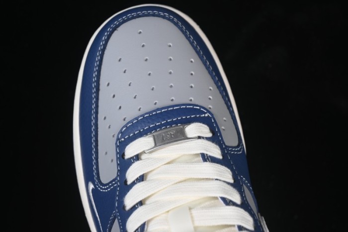 Nike Air Force 1 '07 Low Supreme Collaboration White Blue Gray Red Casual Sneakers - XD2588-602