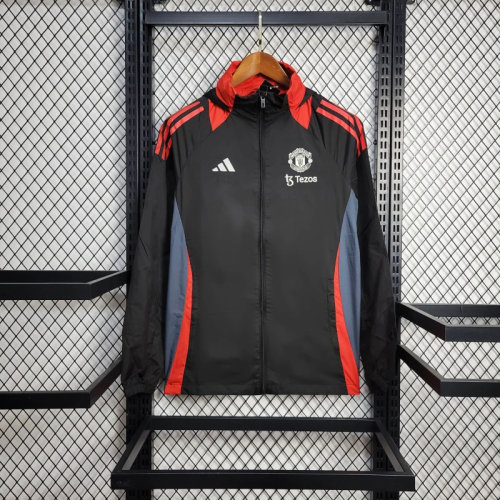 25/26 Manchester United Jacket Black Windbreaker