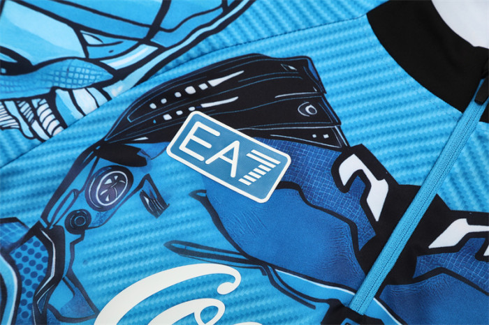 25/26 Napoli Light Blue Camouflage Half Zipper Jacket+Long Pants