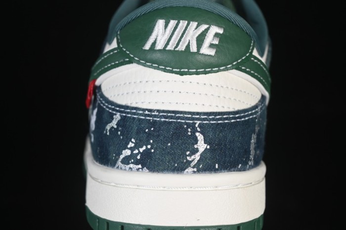 Nike SB Dunk Low BAPE Collaboration White Army Green Anniversary High-End Custom Low-Top Casual Skate Shoes - SC0601-465