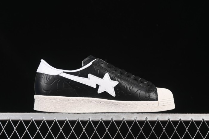 Adidas Bape Superstar Casual Sneakers with Shell Toe Design - JQ3666