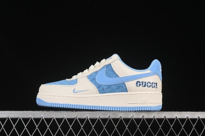 Nike Air Force 1 '07 Low Gucci Collaboration Ice Blue Low-Top Casual Sneakers - DF0188-067