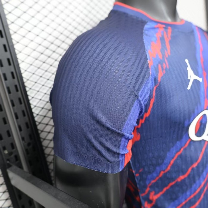 Player Version 25/26 PSG Paris Saint-Germain Blue with Red Lightning Pattern Jersey