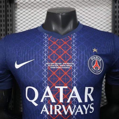 1 Star Player Version 25/26 PSG Home Jersey With Match Date Printing