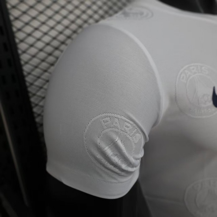 Player Version 25/26 PSG White with Embossed PSG Badge Pattern Jersey