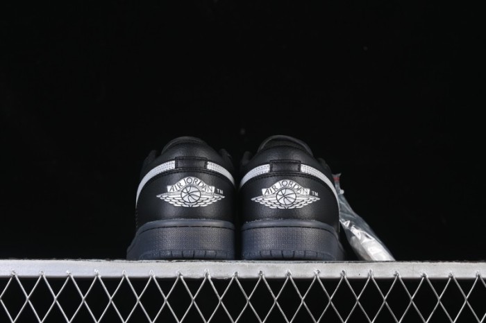 Nike Air Jordan 1 Low AJ1 Black White Canvas Patch Low Top Casual Basketball Shoes - HV5968-001