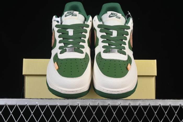 Nike Air Force 1 '07 Low Stone Island Collaboration Beige Green Floral Casual Sneakers - JP8028-010