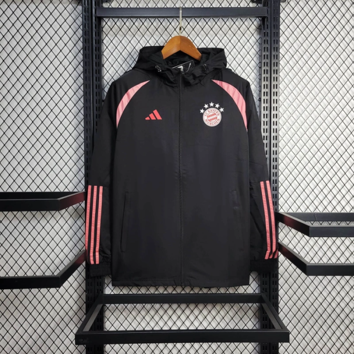 25/26 Bayern Munich Jacket Black Windbreaker