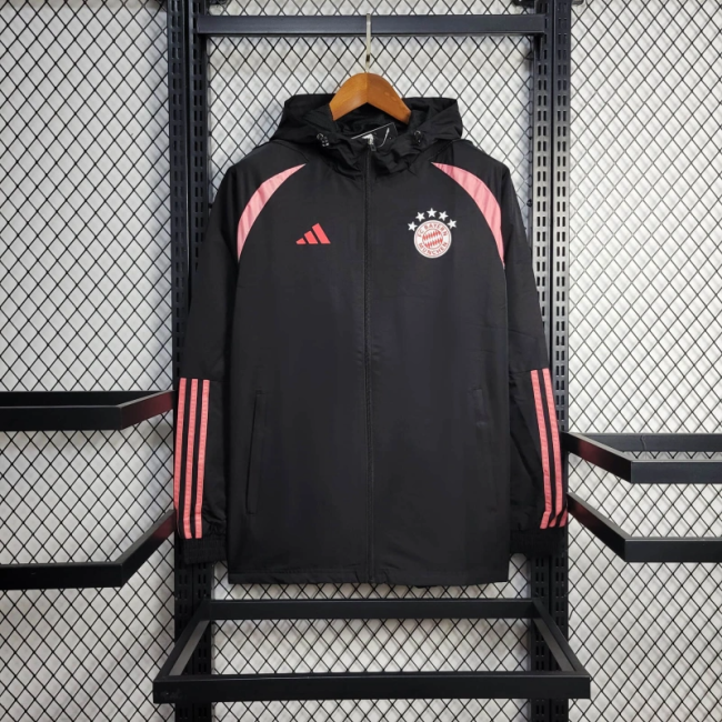 25/26 Bayern Munich Jacket Black Windbreaker