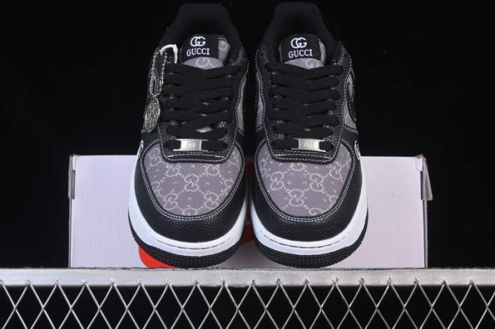 Nike Air Force 1 '07 Low Gucci Collaboration Litchi Grain Print Casual Sneakers - AH8462-002
