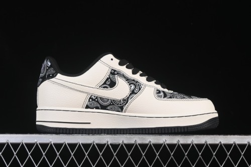 Nike Air Force 1'07 Low Cashew Flower Classic White Black Low-Top Casual Sneakers - ZD1988-005