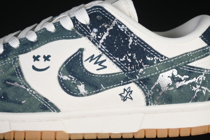 Nike SB Dunk Low Military Green Woven Custom Low-Top Casual Skate Shoes - SC0601-464