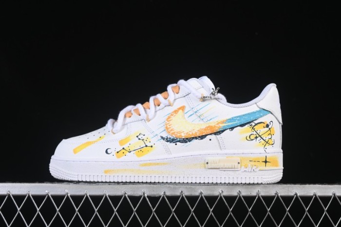 Nike Air Force 1 '07 Low Leo Hand-Painted Doodle Zodiac Series Low-Top Casual Sneakers - 723-822