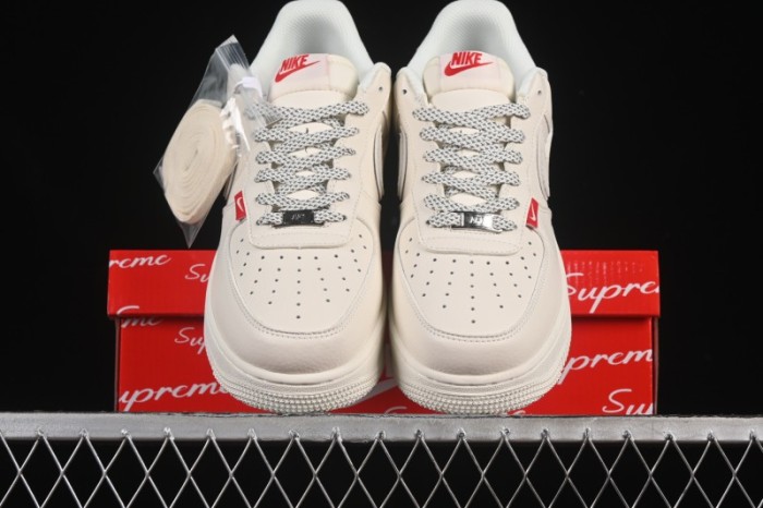 Nike Air Force 1 '07 Low Supreme Collaboration Versatile Beige Casual Sneakers - CS5288-011