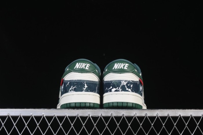 Nike SB Dunk Low BAPE Collaboration White Army Green Anniversary High-End Custom Low-Top Casual Skate Shoes - SC0601-465