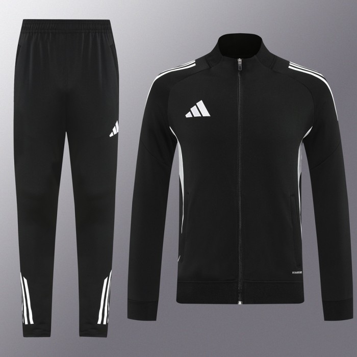 2025 Adidas Black Full Zipper Jacket + Long Pants