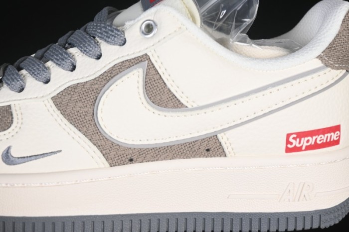Nike Air Force 1 '07 Low Supreme Collaboration Beige Canvas Casual Sneakers - XX3168-210