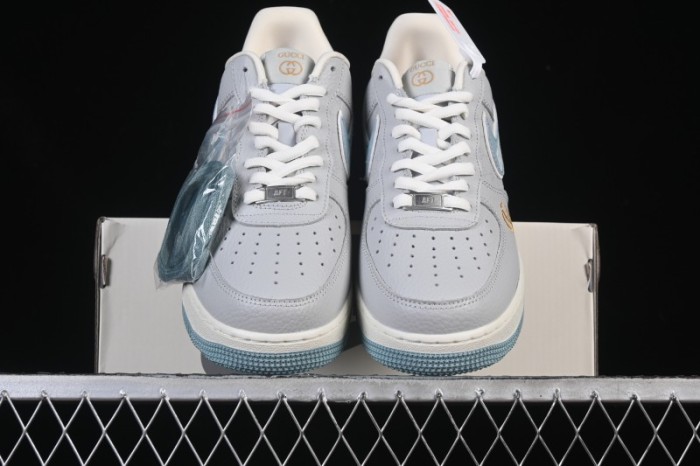 Nike Air Force 1'07 Low Gucci Collaboration Gray Blue Casual Sneakers - YF9511-800