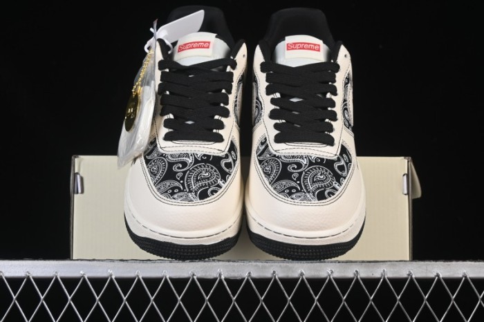 Nike Air Force 1'07 Low Cashew Flower Classic White Black Low-Top Casual Sneakers - ZD1988-005