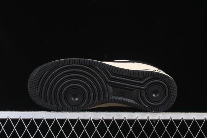 Nike Air Force 1 '07 Low Stussy Collaboration Beige Black Canvas Casual Sneakers - XX3168-155