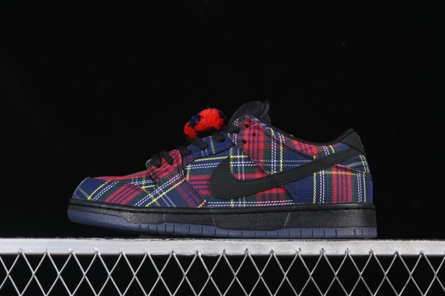 Nike SB Dunk Low Nardwuar Collaboration Scottish Plaid Low-Top Casual Skate Shoes - II1493-600